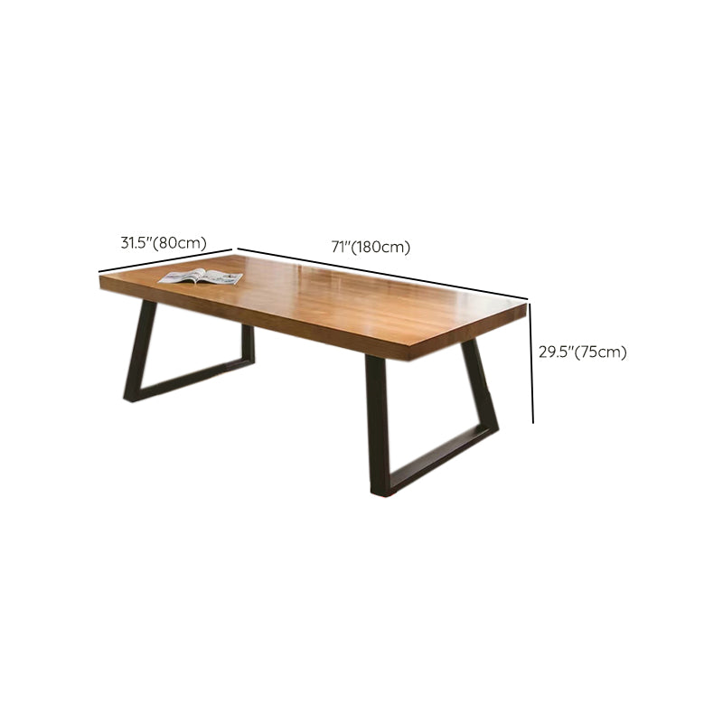 Industrieel vast hout rechthoekige kantoorbureau Sled Base 29.53 "Tall Writing Desk