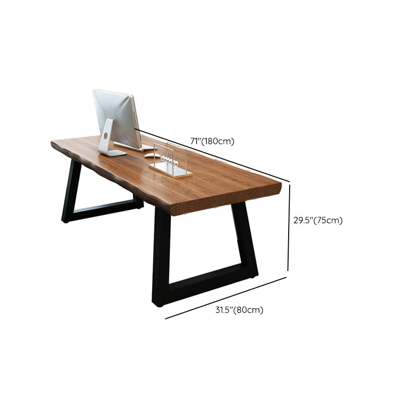 Industrieel vast hout rechthoekige kantoorbureau Sled Base 29.53 "Tall Writing Desk