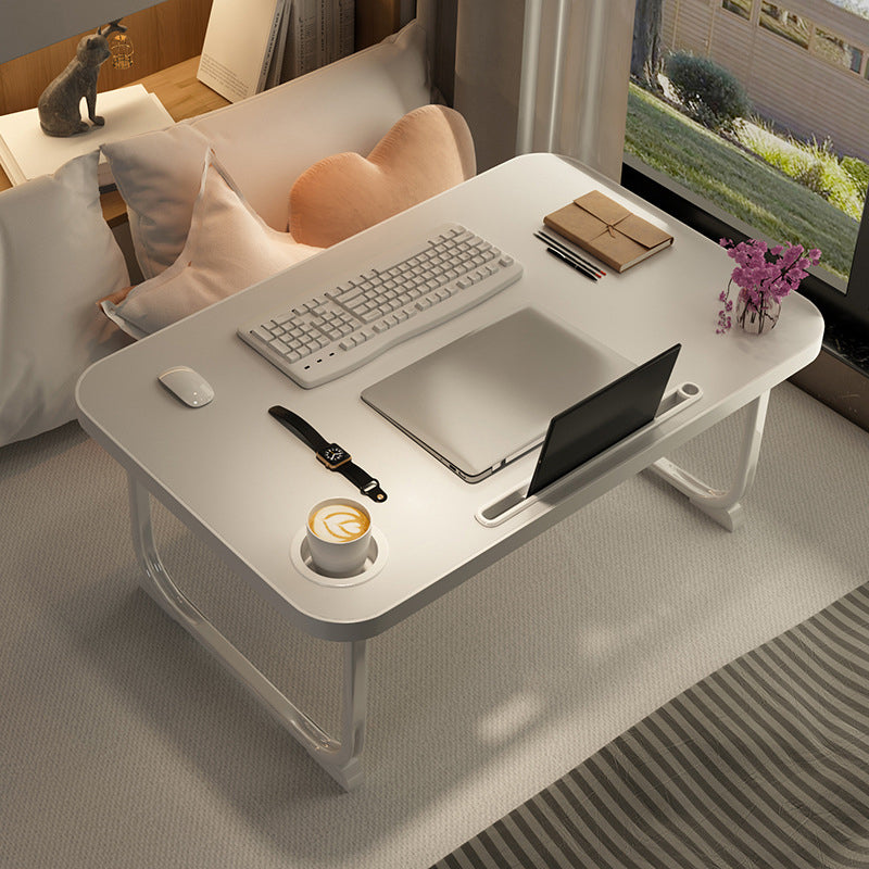 Pliage de bureau d'écriture rectangle des bureaux de tâche de tâches avec 2 lames en naturel / noir / blanc