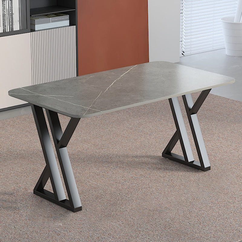 Scrivania di scrittura rettangolare contemporanea banco di computer antichi con zampe metalliche