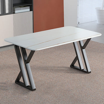 Scrivania di scrittura rettangolare contemporanea banco di computer antichi con zampe metalliche