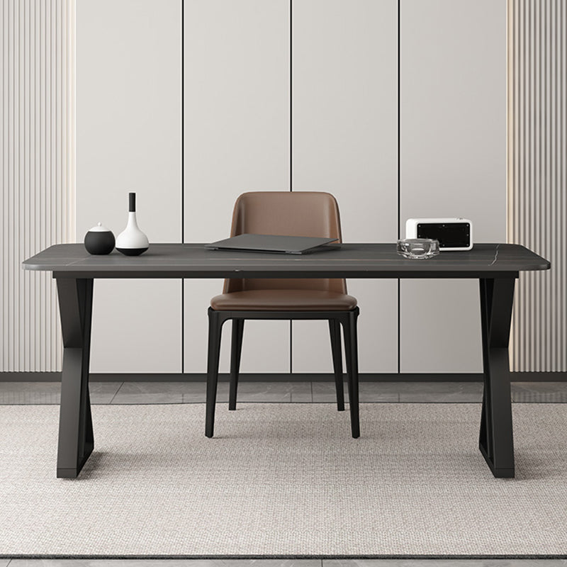 Scrivania di scrittura rettangolare contemporanea banco di computer antichi con zampe metalliche