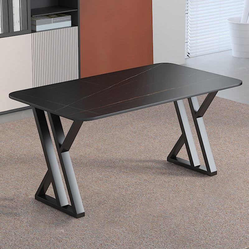 Scrivania di scrittura rettangolare contemporanea banco di computer antichi con zampe metalliche