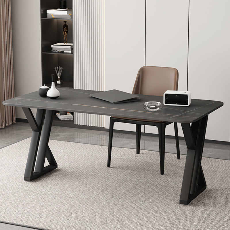 Scrivania di scrittura rettangolare contemporanea banco di computer antichi con zampe metalliche