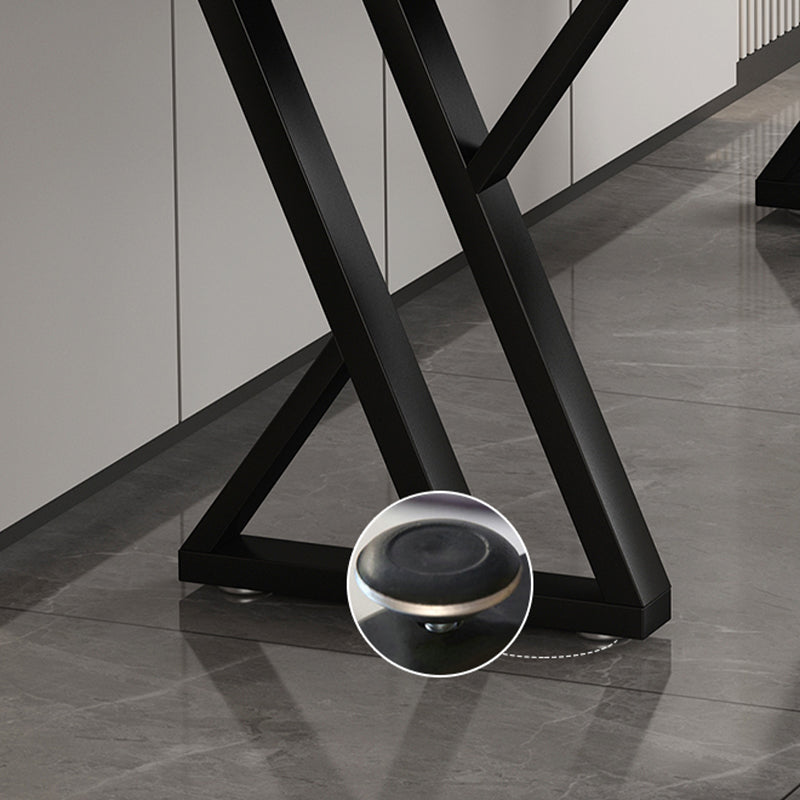 Scrivania di scrittura rettangolare contemporanea banco di computer antichi con zampe metalliche