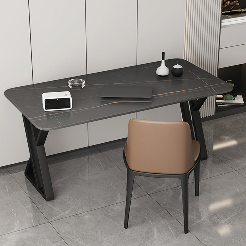 Scrivania di scrittura rettangolare contemporanea banco di computer antichi con zampe metalliche