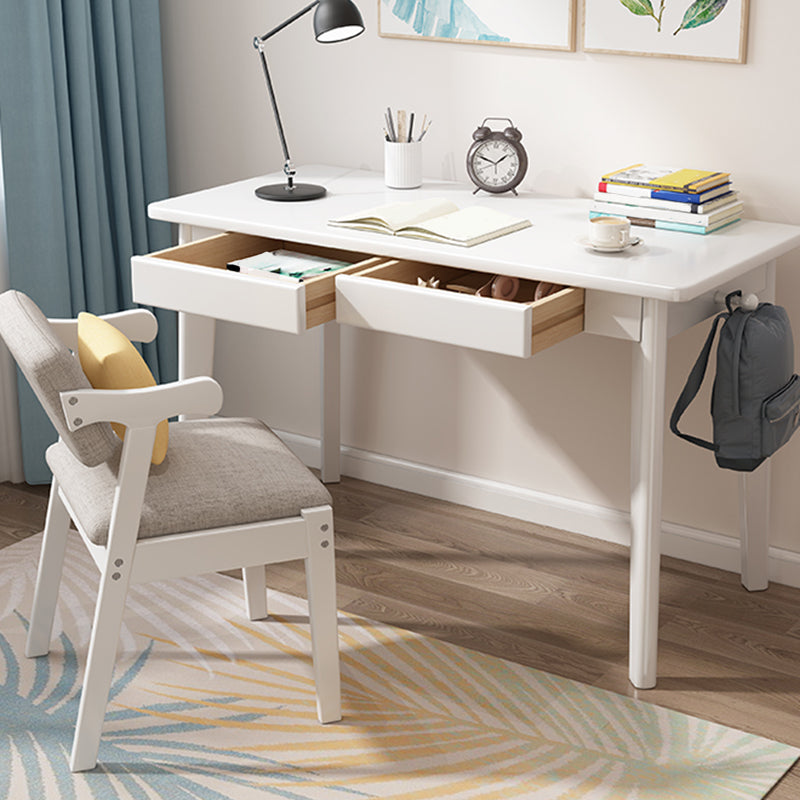 Solid Wood Rectangle Writing Desk Parsons Base 29.53-inch Tall Office Desk Clearhalo 'furn' 'furn_office_desk' 'Furniture' 'Office Desks' 'Office Furniture' 'office_desk' 7019252