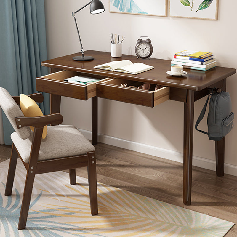 Solid Wood Rectangle Writing Desk Parsons Base 29.53-inch Tall Office Desk Clearhalo 'furn' 'furn_office_desk' 'Furniture' 'Office Desks' 'Office Furniture' 'office_desk' 7019253