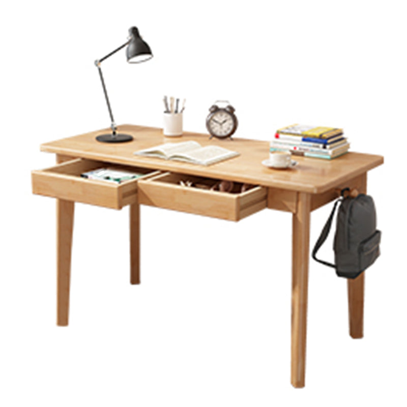 Solid Wood Rectangle Writing Desk Parsons Base 29.53-inch Tall Office Desk Clearhalo 'furn' 'furn_office_desk' 'Furniture' 'Office Desks' 'Office Furniture' 'office_desk' 7019254
