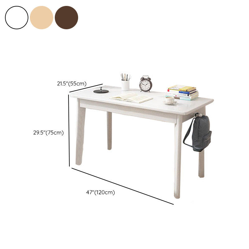 Solid Wood Rectangle Writing Desk Parsons Base 29.53-inch Tall Office Desk Clearhalo 'furn' 'furn_office_desk' 'Furniture' 'Office Desks' 'Office Furniture' 'office_desk' 7019263