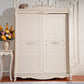 Modern Style White Wardrobe Cabinet Wood Clothes Rail Wardrobe Armoire