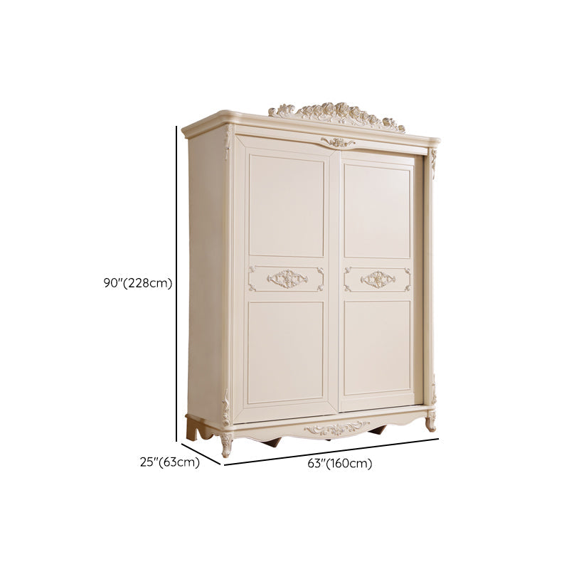 Modern Style White Wardrobe Cabinet Wood Clothes Rail Wardrobe Armoire