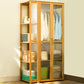 Modern Style Wardrobe Cabinet Wood Clothes Rail Wardrobe Armoire for Home