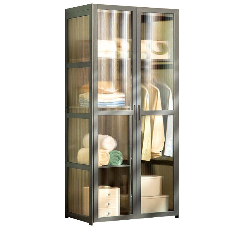 Modern Style Wardrobe Cabinet Wood Clothes Rail Wardrobe Armoire for Home