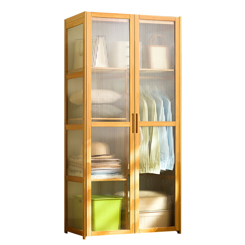 Modern Style Wardrobe Cabinet Wood Clothes Rail Wardrobe Armoire for Home
