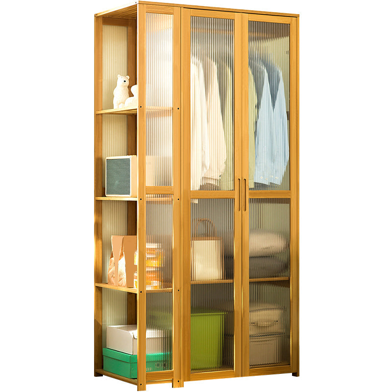 Modern Style Wardrobe Cabinet Wood Clothes Rail Wardrobe Armoire for Home