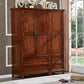 French Country Style Wardrobe Armoire Wooden Wardrobe for Bedroom
