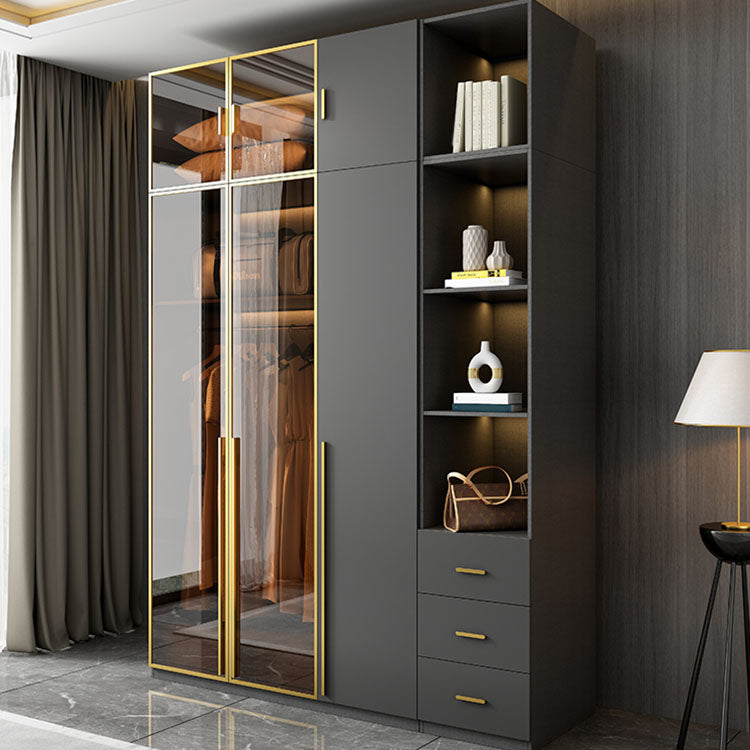 Modern Glass Wardrobe Wardrobe Armoire Wardrobe Cabinet for Home