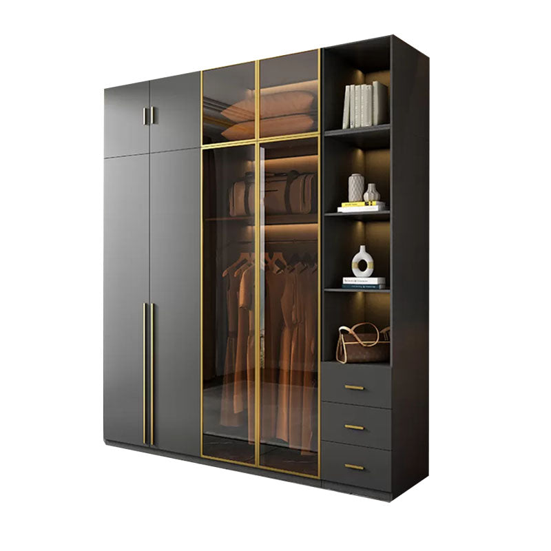 Modern Glass Wardrobe Wardrobe Armoire Wardrobe Cabinet for Home