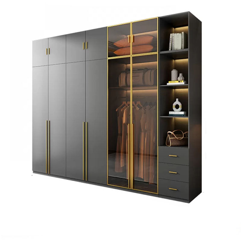 Modern Glass Wardrobe Wardrobe Armoire Wardrobe Cabinet for Home