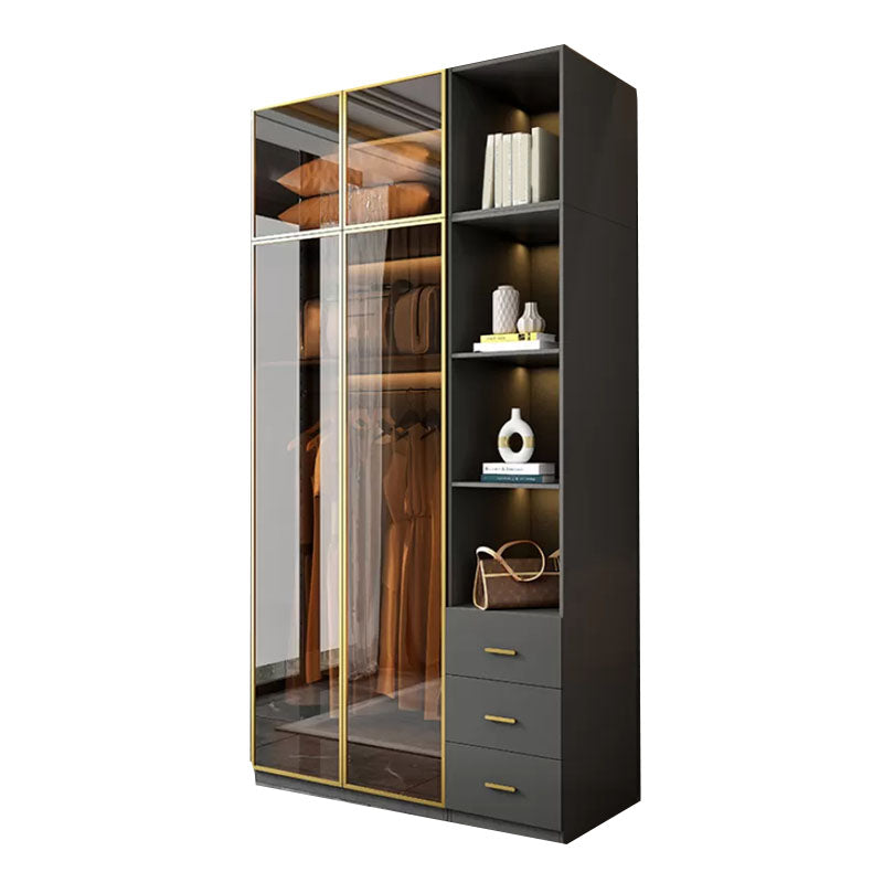 Modern Glass Wardrobe Wardrobe Armoire Wardrobe Cabinet for Home