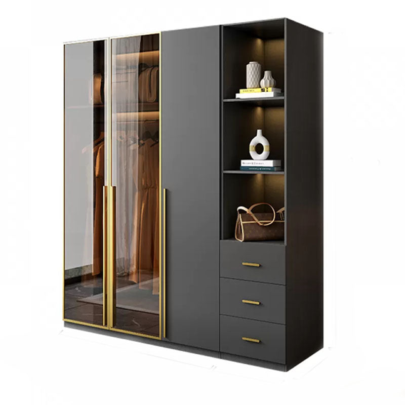 Modern Glass Wardrobe Wardrobe Armoire Wardrobe Cabinet for Home