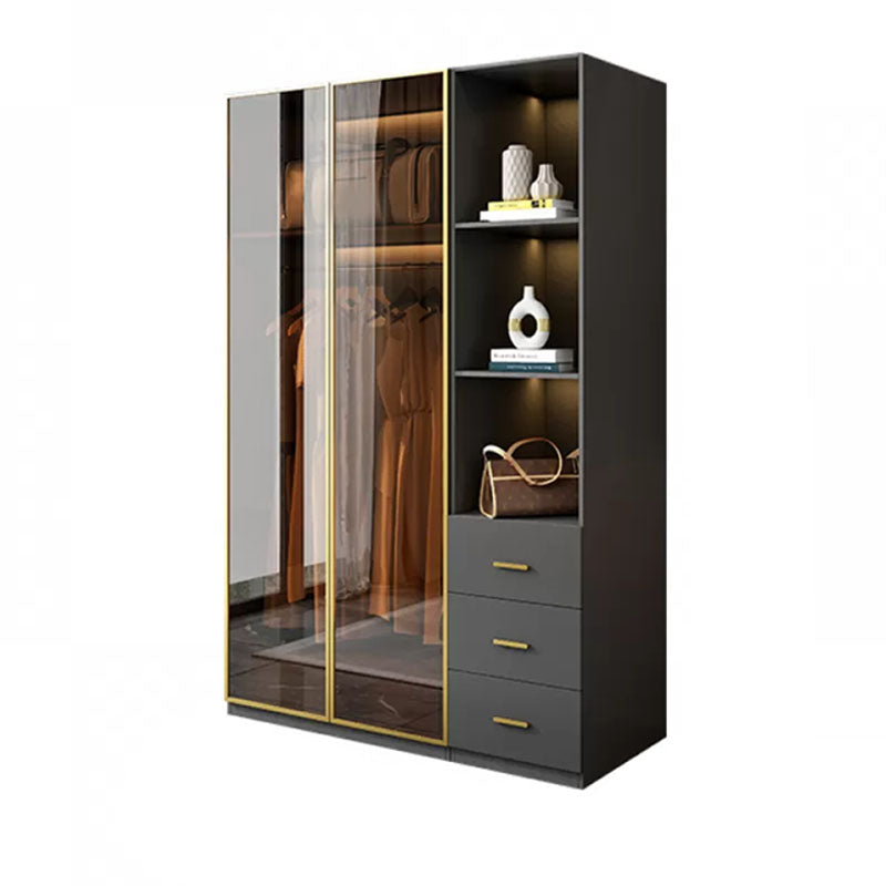 Modern Glass Wardrobe Wardrobe Armoire Wardrobe Cabinet for Home