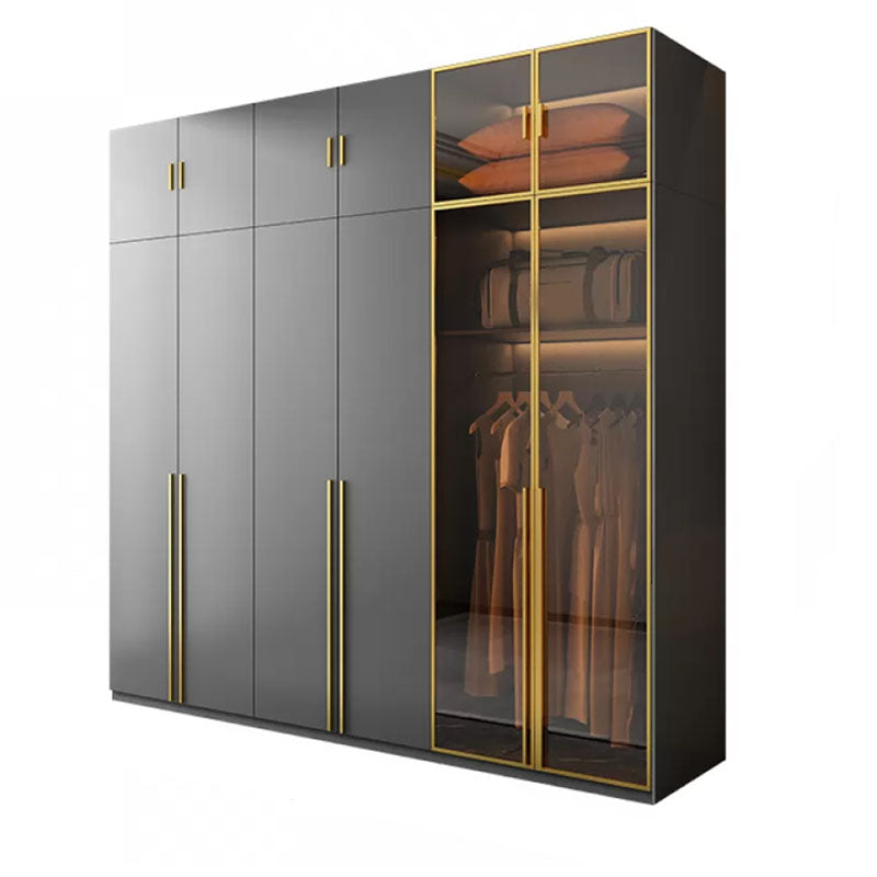 Modern Glass Wardrobe Wardrobe Armoire Wardrobe Cabinet for Home