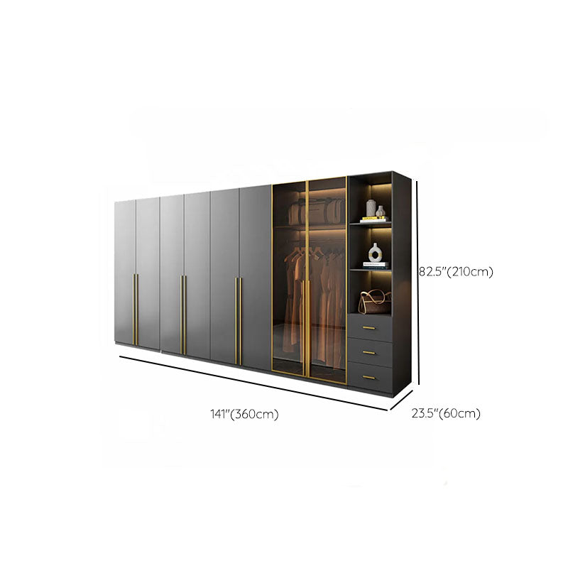 Modern Glass Wardrobe Wardrobe Armoire Wardrobe Cabinet for Home