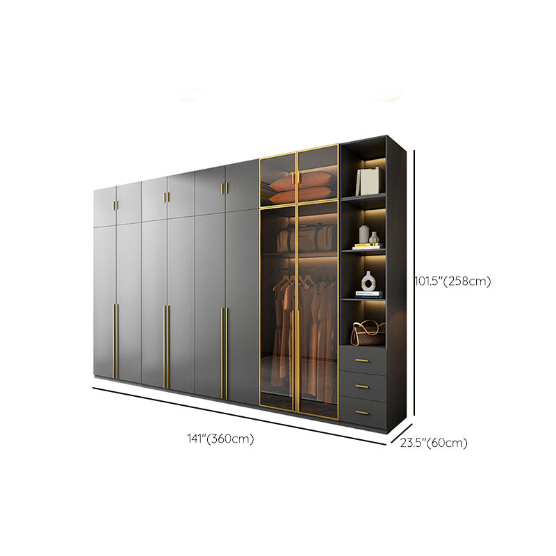 Modern Glass Wardrobe Wardrobe Armoire Wardrobe Cabinet for Home