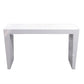 Contemporary Style Bar Table White Wood Bar Dining Table with Double Pedestal Base 47.2"L x 15.7"W x 39.4"H Gloss White Without Chairs Clearhalo 'Bar Furniture' 'Bar Tables' 'bar_tables' 'furn' 'furn_bar_tables' 'Furniture' 'Kitchen & Dining Furniture' 7019638