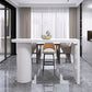 Contemporary Style Bar Table White Wood Bar Dining Table with Double Pedestal Base Clearhalo 'Bar Furniture' 'Bar Tables' 'bar_tables' 'furn' 'furn_bar_tables' 'Furniture' 'Kitchen & Dining Furniture' 7019640