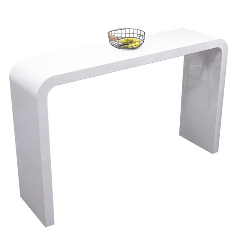Contemporary Style Bar Table White Wood Bar Dining Table with Double Pedestal Base White Without Chairs Clearhalo 'Bar Furniture' 'Bar Tables' 'bar_tables' 'furn' 'furn_bar_tables' 'Furniture' 'Kitchen & Dining Furniture' 7019642