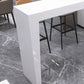 Contemporary Style Bar Table White Wood Bar Dining Table with Double Pedestal Base Clearhalo 'Bar Furniture' 'Bar Tables' 'bar_tables' 'furn' 'furn_bar_tables' 'Furniture' 'Kitchen & Dining Furniture' 7019643