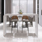 Contemporary Style Bar Table White Wood Bar Dining Table with Double Pedestal Base Clearhalo 'Bar Furniture' 'Bar Tables' 'bar_tables' 'furn' 'furn_bar_tables' 'Furniture' 'Kitchen & Dining Furniture' 7019646