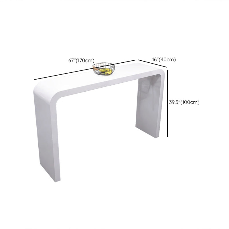 Contemporary Style Bar Table White Wood Bar Dining Table with Double Pedestal Base Clearhalo 'Bar Furniture' 'Bar Tables' 'bar_tables' 'furn' 'furn_bar_tables' 'Furniture' 'Kitchen & Dining Furniture' 7019653