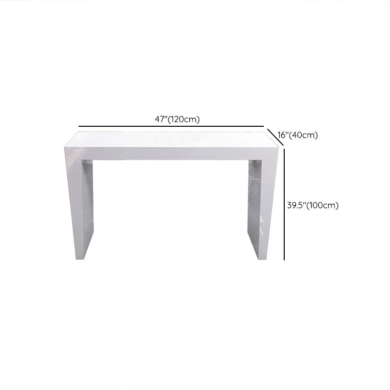 Contemporary Style Bar Table White Wood Bar Dining Table with Double Pedestal Base Clearhalo 'Bar Furniture' 'Bar Tables' 'bar_tables' 'furn' 'furn_bar_tables' 'Furniture' 'Kitchen & Dining Furniture' 7019659