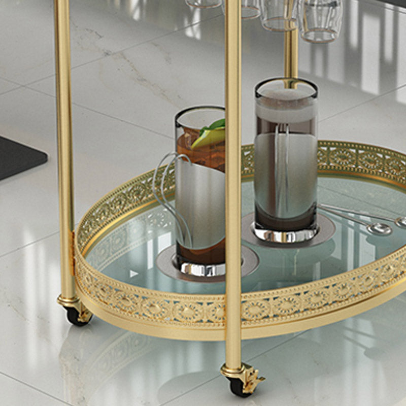 Tabla de preparación de almacenamiento abierta moderna Correo de cocina ovalada de comedor