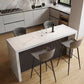 Glam Style Rechthoek Bartafel Witte Kleur Faux Marmeren Bar Eettafel