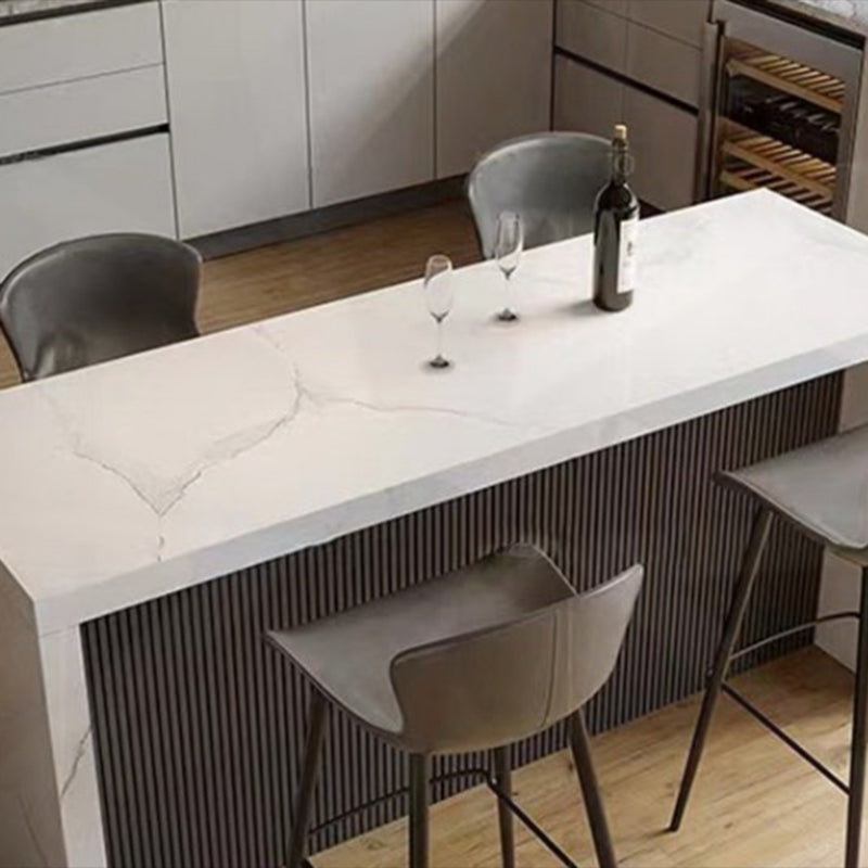 Glam Style Rechthoek Bartafel Witte Kleur Faux Marmeren Bar Eettafel