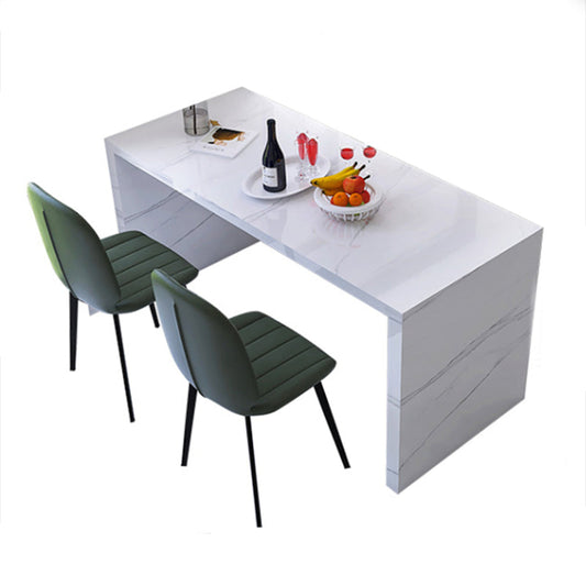 Rechtecktisch im Glamstil Weißer Farbe Faux Marmor Bar Esstisch