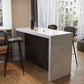 Glam Style Rechthoek Bartafel Witte Kleur Faux Marmeren Bar Eettafel