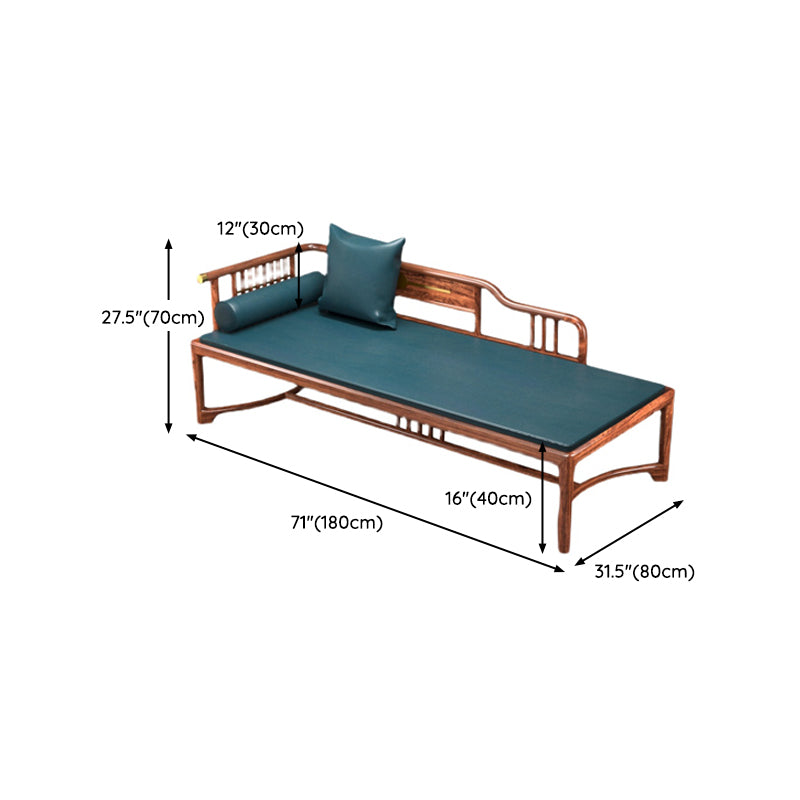 Living Room Chaise Rolled Arms Traditional Upholstered Chaise Lounge with Wooden Base Clearhalo 'Chairs & Seating' 'Chaise Lounge' 'chaise_lounge' 'furn' 'furn_chaise_lounge' 'Furniture' 'Living Room Furniture' 7019740