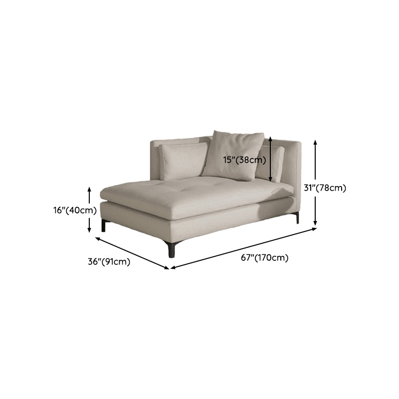 Living Room Chaise Square Arms Modern Chaise Lounge with Cotton Upholster Clearhalo 'Chairs & Seating' 'Chaise Lounge' 'chaise_lounge' 'furn' 'furn_chaise_lounge' 'Furniture' 'Living Room Furniture' 7019761