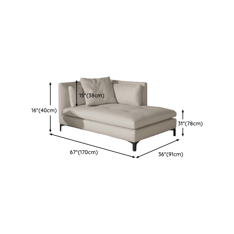 Living Room Chaise Square Arms Modern Chaise Lounge with Cotton Upholster Clearhalo 'Chairs & Seating' 'Chaise Lounge' 'chaise_lounge' 'furn' 'furn_chaise_lounge' 'Furniture' 'Living Room Furniture' 7019762