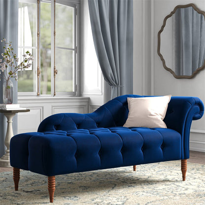 Chaise de brazos enrollados para sala de estar Chaise tapizado de terciopelo de estilo moderno
