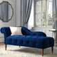Chaise de brazos enrollados para sala de estar Chaise tapizado de terciopelo de estilo moderno