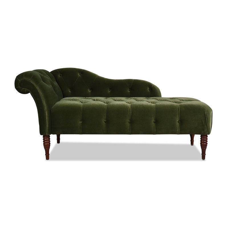 Chaise de brazos enrollados para sala de estar Chaise tapizado de terciopelo de estilo moderno
