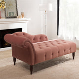 Chaise de brazos enrollados para sala de estar Chaise tapizado de terciopelo de estilo moderno