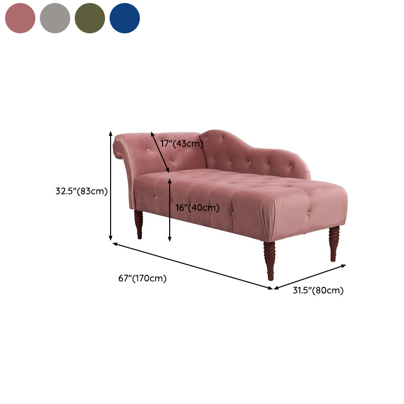 Chaise de brazos enrollados para sala de estar Chaise tapizado de terciopelo de estilo moderno